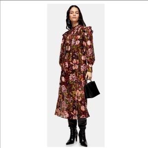 TOPSHOP floral midi dress